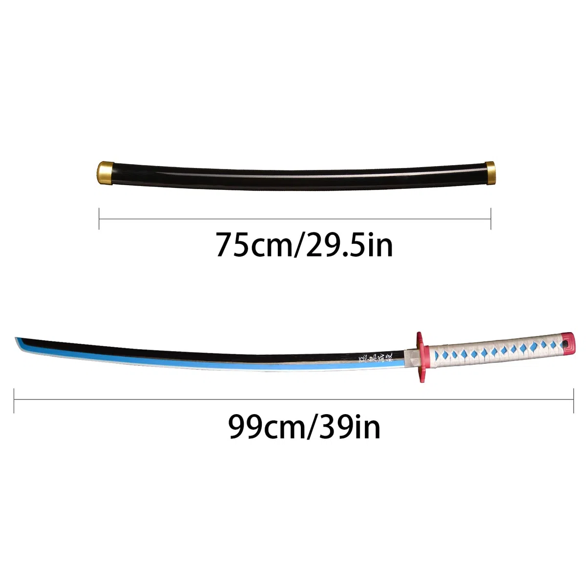 kljhld bambù Anime Katana Spada Cosplay, Spada Katana Demon Slayer Tomioka Giyuu Katana Spada 103 cm/40 Pollici