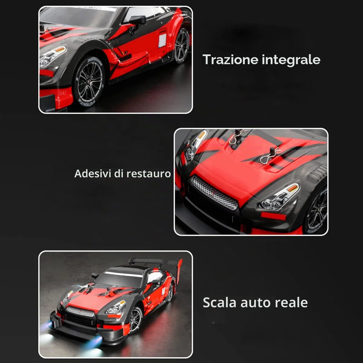 Goolsky - Auto telecomandata, Drift Car, scala 1/16, 2.4GHz, 4WD, velocità 40km/h, modellino di auto radiocomandata da corsa