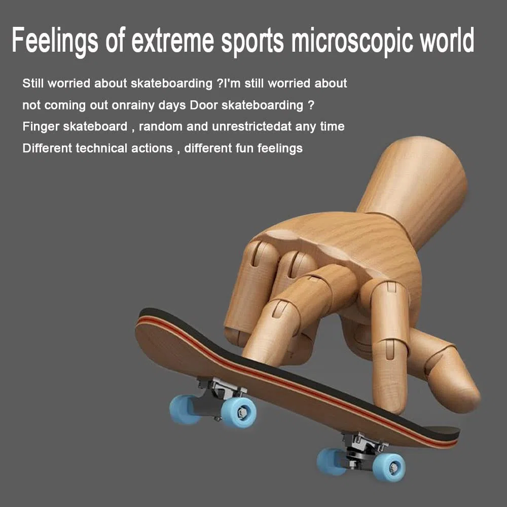 Morofme Set di 18 mini giocattoli per dita, skateboard per dita, bicicletta, monopattino, minuscolo, punta delle dita, ruote di ricambio, attrezzi