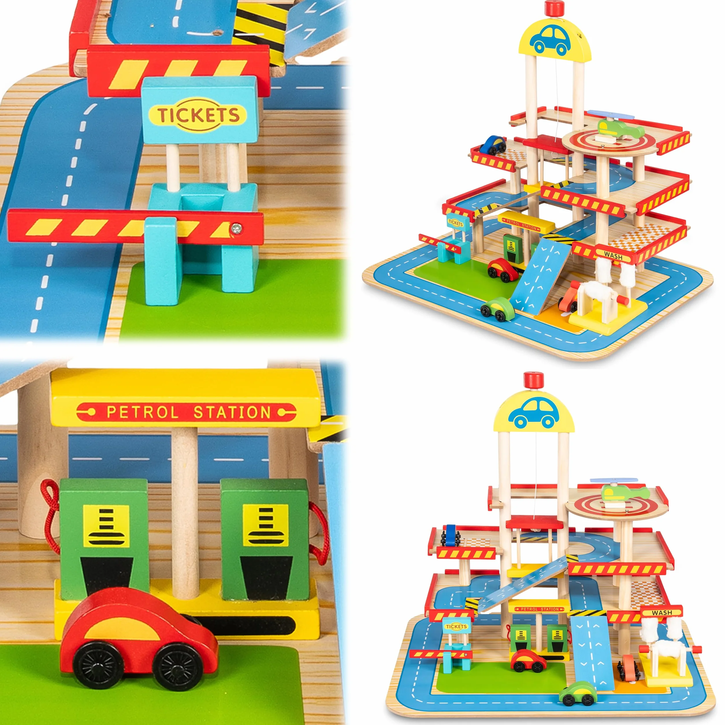 COIL Parcheggio da gioco in legno, garage in legno, C0487