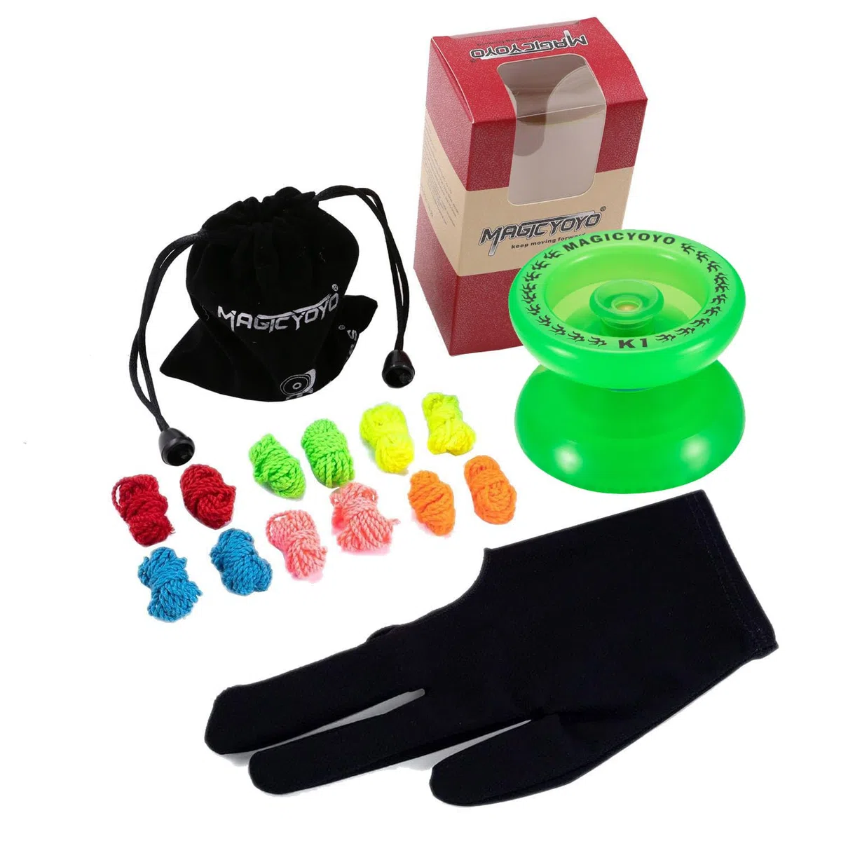 MAGICYOYO Yoyo Ball - Giocattolo professionale reattivo per bambini e adulti, per principianti, Yo Yo che si illumina al buio, Magic Yoyo K1-Plus con guanto Yo-Yo + borsa + corde Yo-yo