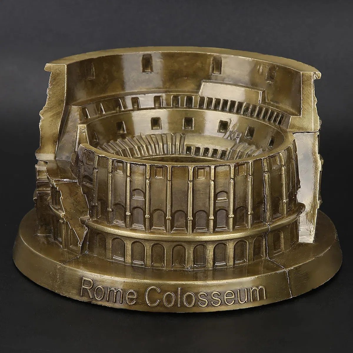 Pssopp Roma Colosseo Modello Metallo Miniatura Colosseo Romano Bronzo retrò Architettura Antica per Scultura Artigianale Artigianale