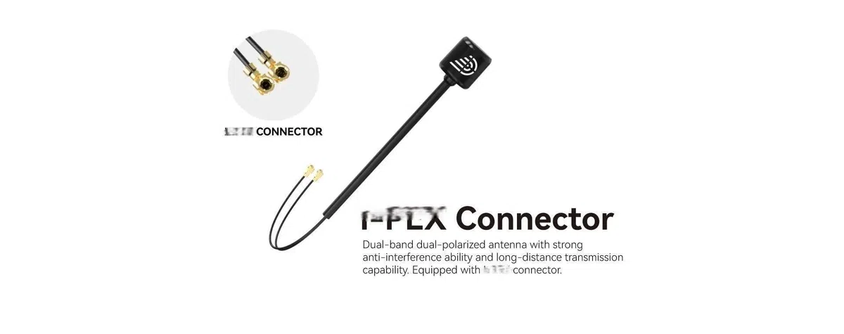 O3 - Antenna doppia da 5,8 GHz, lunghezza 170 mm, interfaccia UFL/IPEX, adattata all'unità d'aria O3, accessori per Runcam compatibile DJ I O3 (1 pezzo, nero-O3)