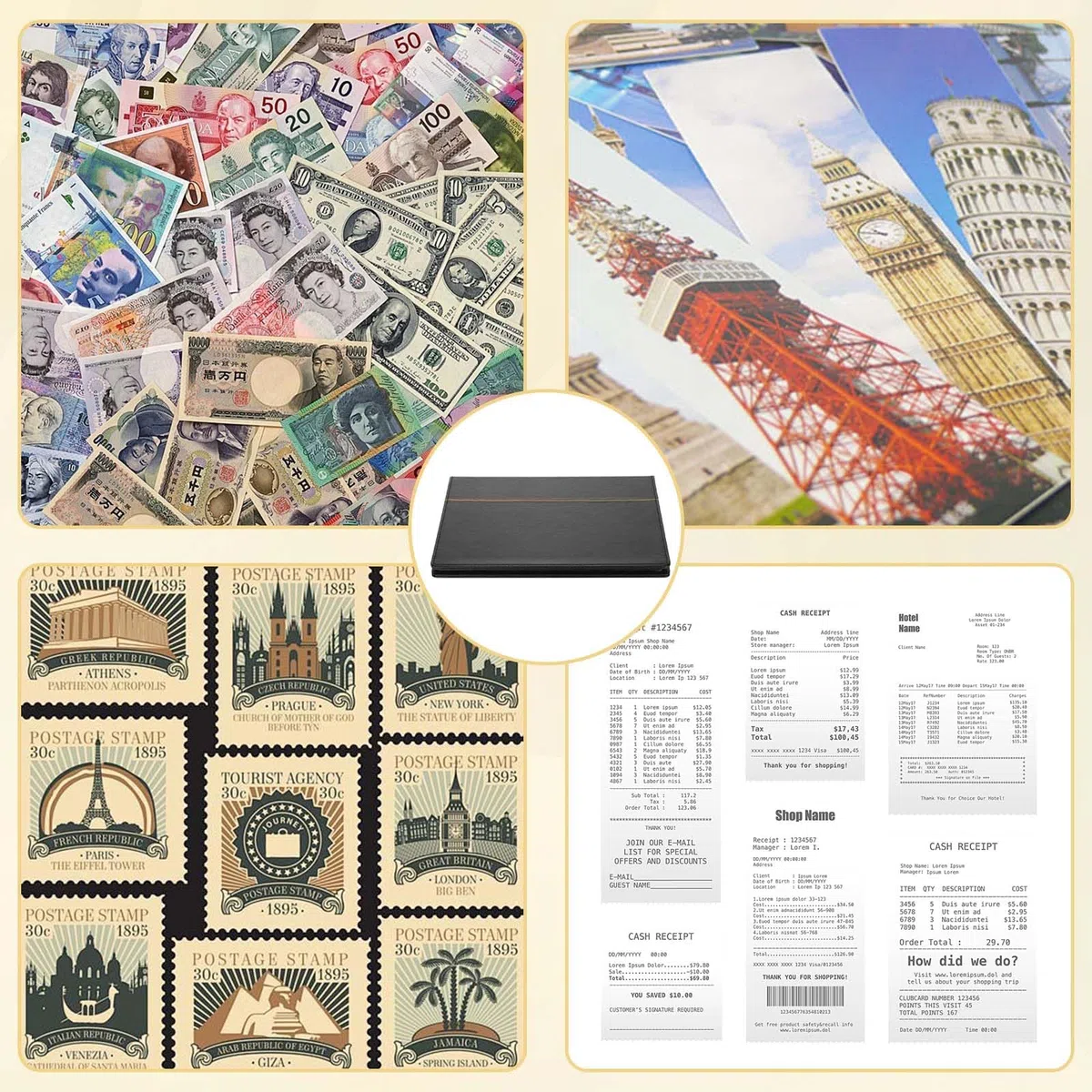 60 tasche Tasche Valuta Album,Album per banconote,Album per collezione di banconote,Album Porta Banconote,Tasche Banconote,Porta Banconote da Collezione,Adatto per banconote, francobolli, ecc.