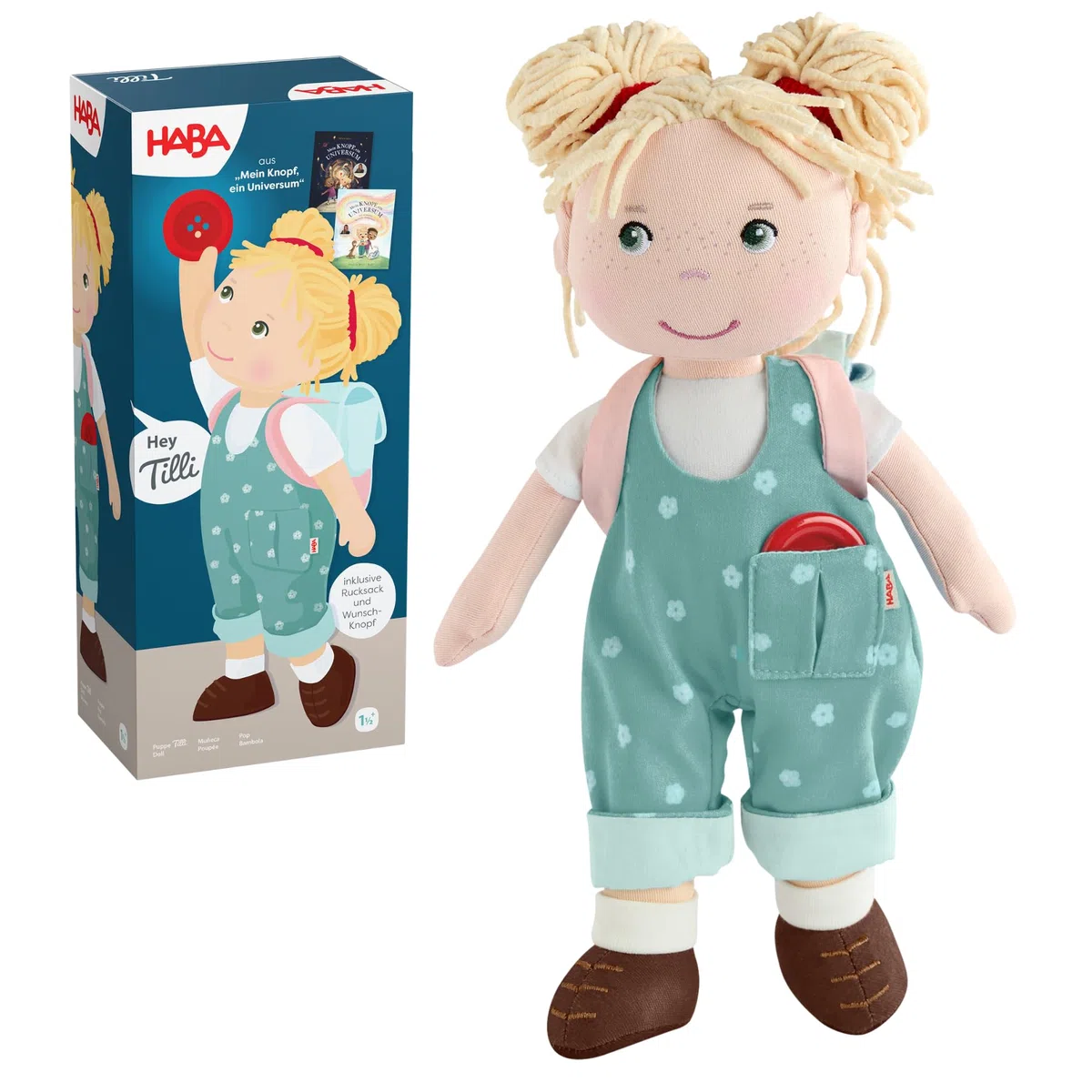 HABA Bambola Tilli – Bambola di stoffa da 30 cm per giocare e coccolare – 2013203001
