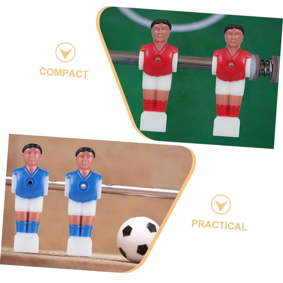 POPETPOP Set 12 Giocatori Calcio Balilla Rosso e Blu in Plastica Resistente, Figure Sostitutive Per Tavolo Da Calcio Balilla, Accessori Per Gioco Indoor e Famiglia