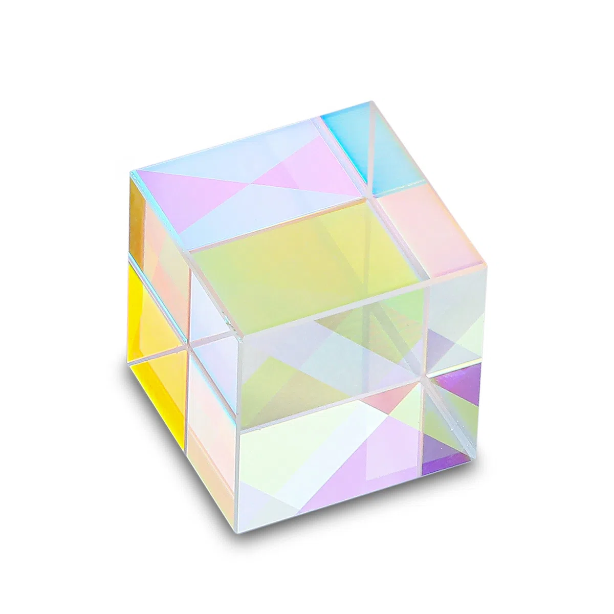 25 mm vetro ottico X-Cube Prisma RGB dispersione prismi per fisica e decorazione, spettro di luce modello educativo, puntelli fotografici