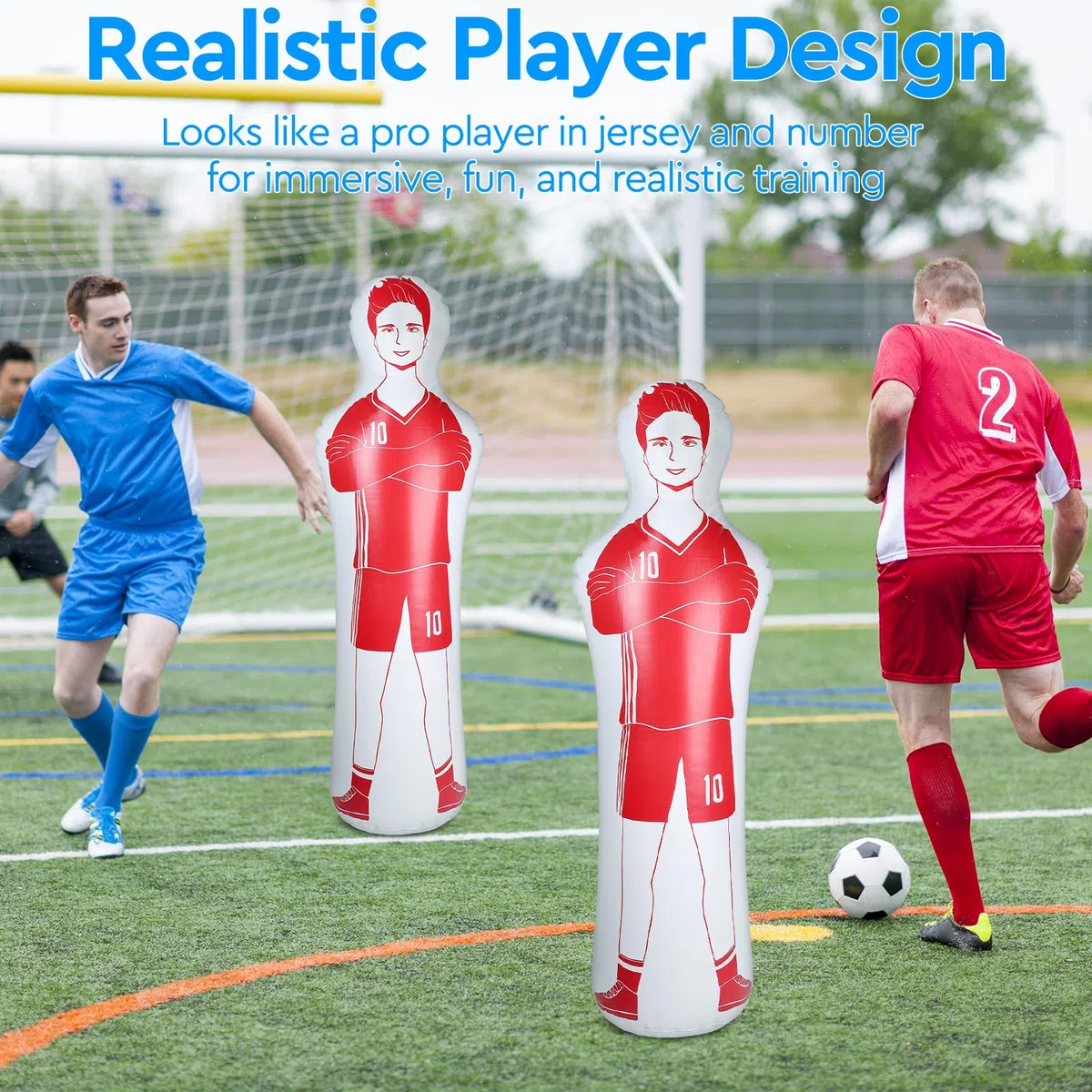 EFUTURETIME Manichino Gonfiabile da Calcio in PVC, Manichino da Allenamento Gonfiabile per Calci, Tumbler Air Calcio, Sacco da Boxe Alternativo Migliorare Palleggio, Arresto, Schivata