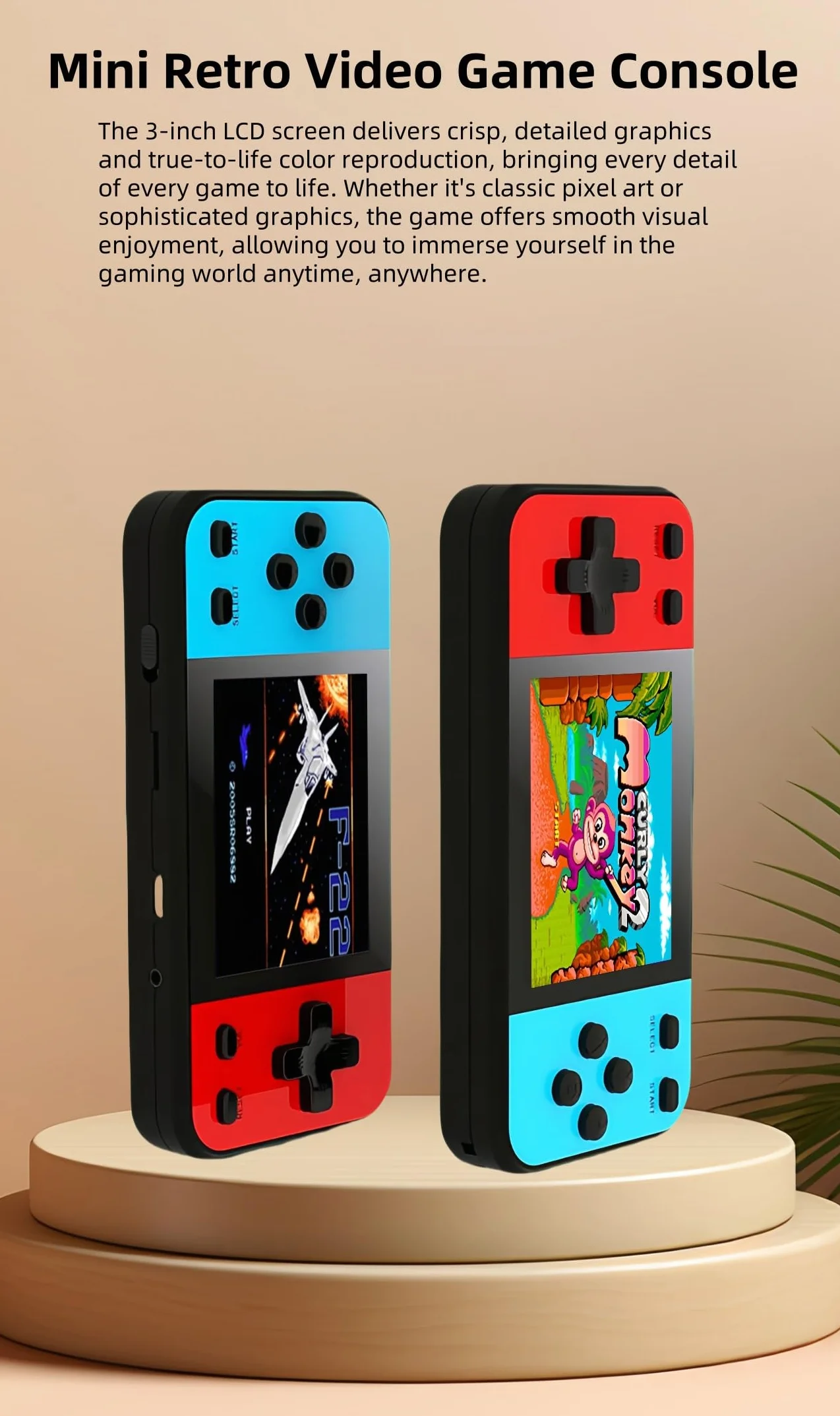 JXD 3.0" Mini Console per Videogiochi Retrò con 240 Giochi Si Collega Alla TV Gioco Portatile per Bambini Puzzle Giocattolo Regalo di Natale/feste Indispensabile per Viaggi e Tempo Libero