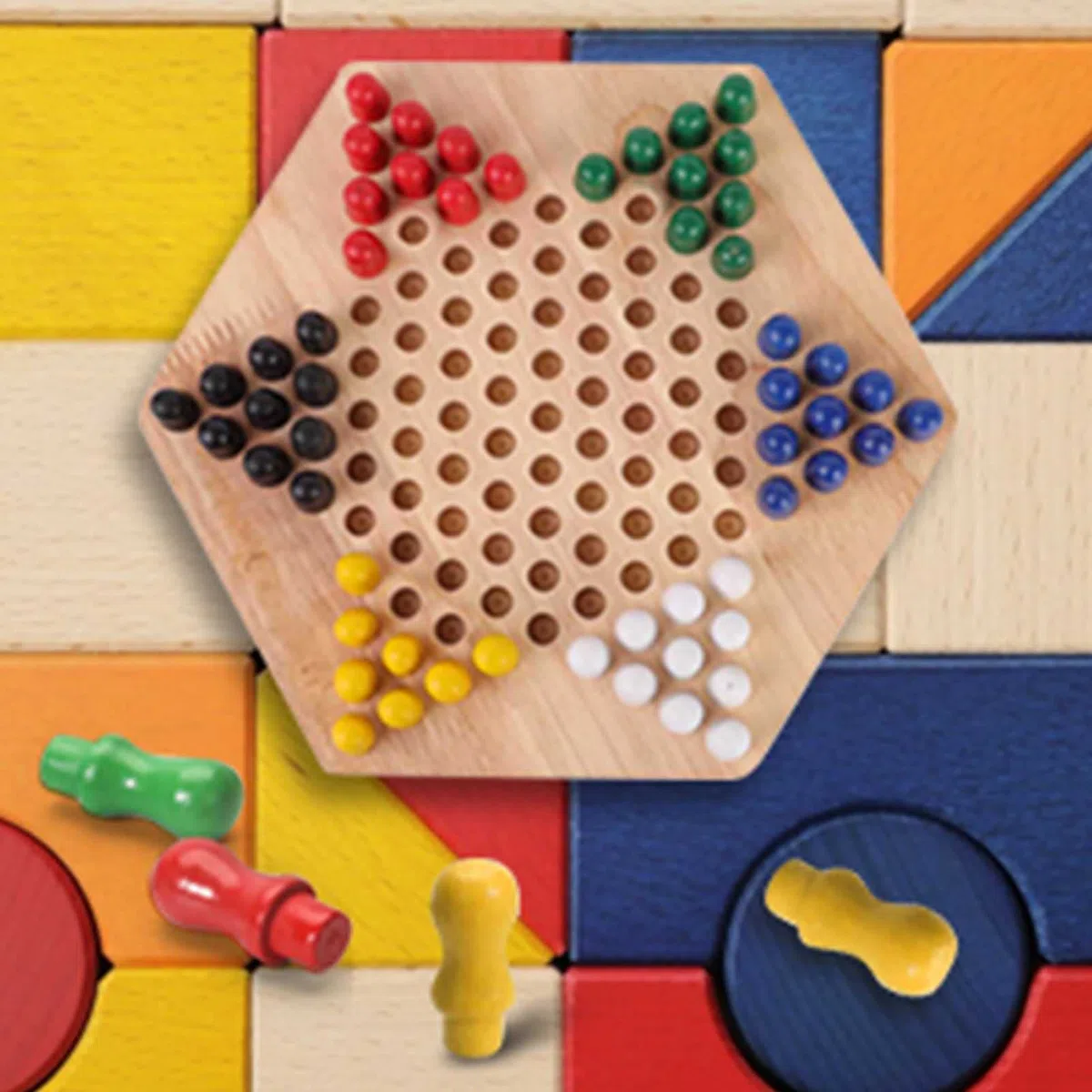 Drfeify Gioco da Tavolo a Dama Cinese per Bambini Gioco da Tavolo educativo Classico in Legno Halma per Famiglie