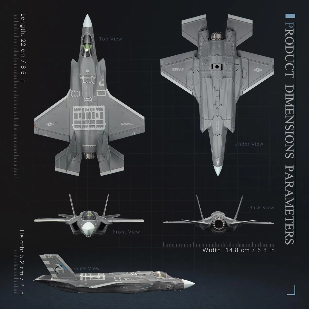1/72 F-35B Lightning II Militare Modello Aereo Combattente in Lega per la Raccolta e l'Esposizione