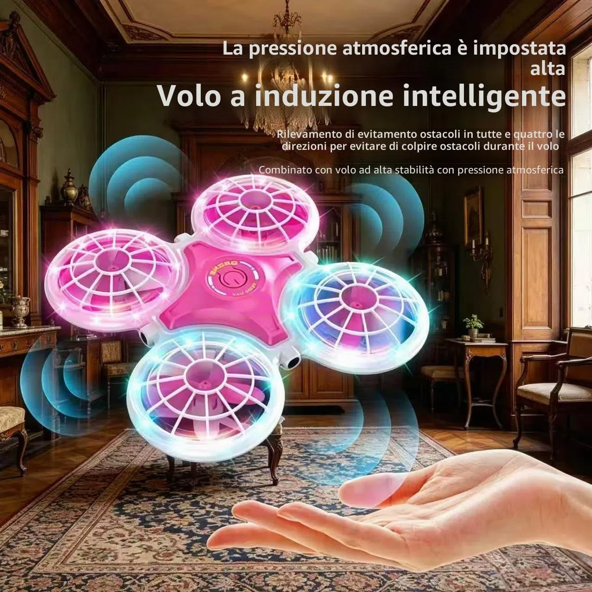 Mini Drone per Bambini con Telecomando, Gioco Aereo con Luci LED e Flip 360°, 3 Velocità & Decollo a Un Tasto, Drone Interno ed Esterno, Regalo Perfetto per Bambini 6-10 Anni, Maschi e Femmine