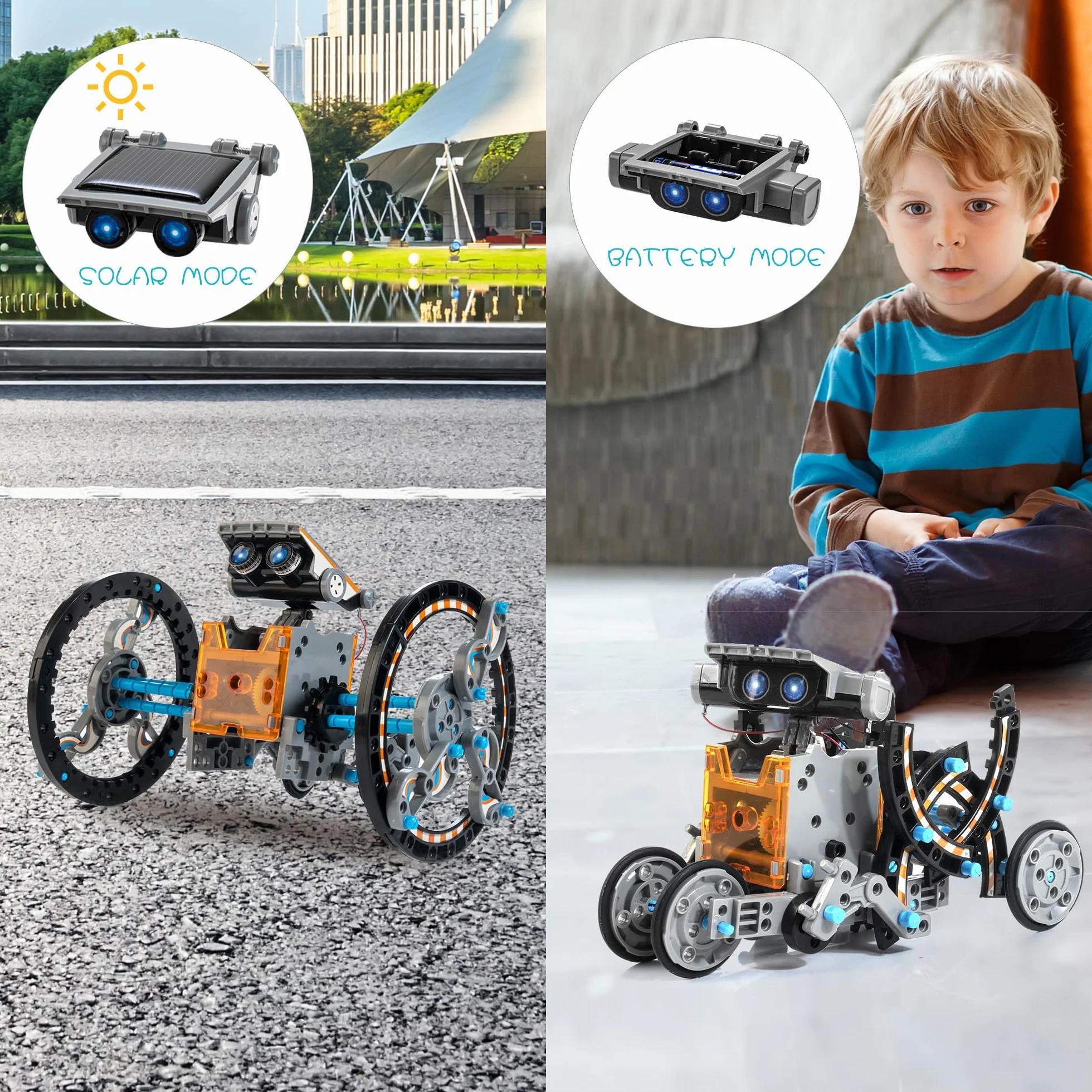 Bravmate Giocattoli Robot Solari per Bambini,14 in 1 Kit di STEM Educativi di Giocattoli a Nergia Solare, Bambini dai 10 anni in più (190 Pezzi)