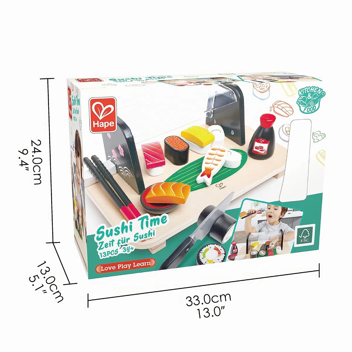 Hape Ora del Sushi – Set Sushi Giocattolo per Piccoli Chef