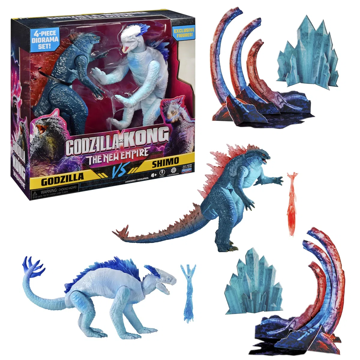 MonsterVerse - Godzilla x Kong, Confezione da 2 statuette articolate, 15 cm, Godzilla vs Shimo, per bambini dai 4 anni in su, MN3041