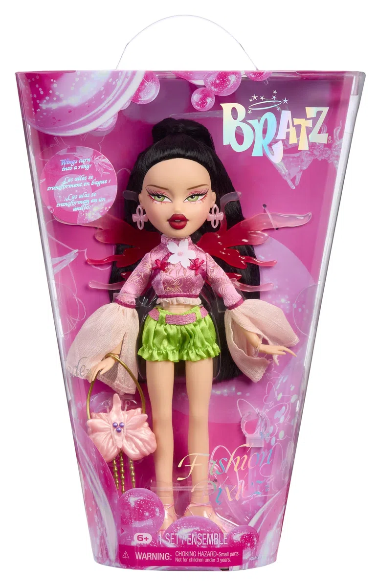 Bratz Fashion Pixiez Jade - Bambola Fantasy da Collezione con Abiti e Accessori Reali, le Ali si Trasformano in un Anello