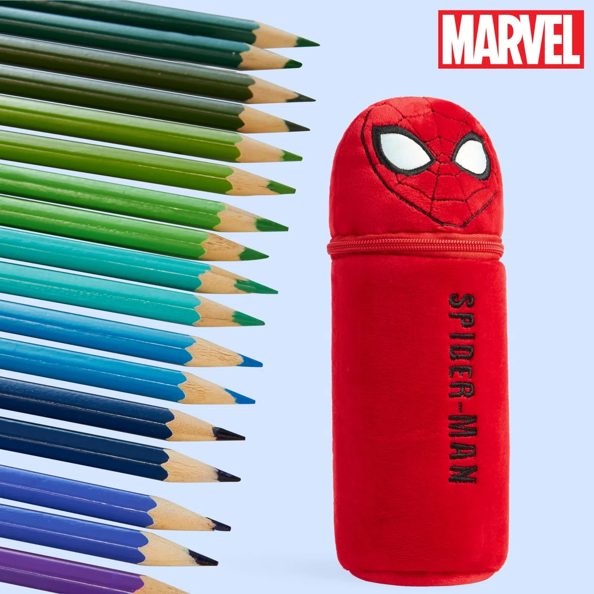 Marvel Spiderman Matite Colorate con Astuccio Scuola 48 Pz Iron Man Set da Colorare per Disegnare e Schizzare Regalo Bambino (Rosso Spiderman)