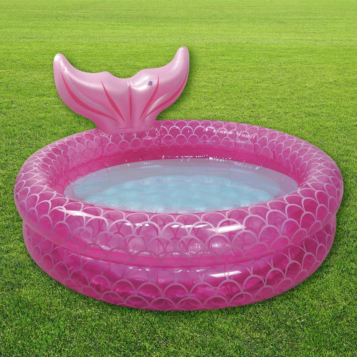 CKB LTD Piscina gonfiabile a forma di sirena per bambini e bambini piccoli, diametro 140 cm, colore rosa acceso, motivo coda di sirena incantevole, adatto per bambini dai 2 anni in su