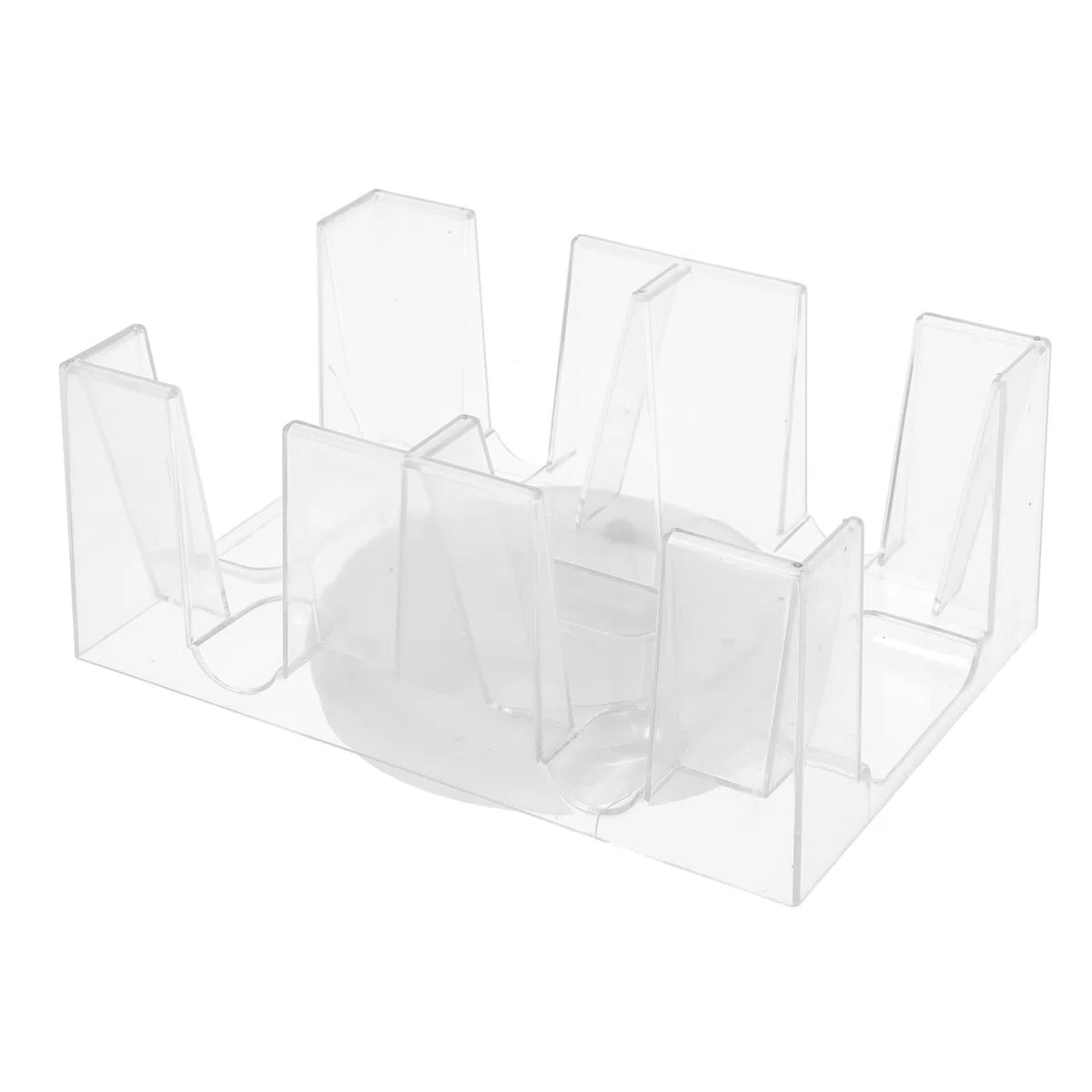VICASKY Supporto Girevole per Carte da Gioco, Vassoio in Pc Trasparente, Leggero, Elegante, per Tavolo da Poker e 6 Set di Carte