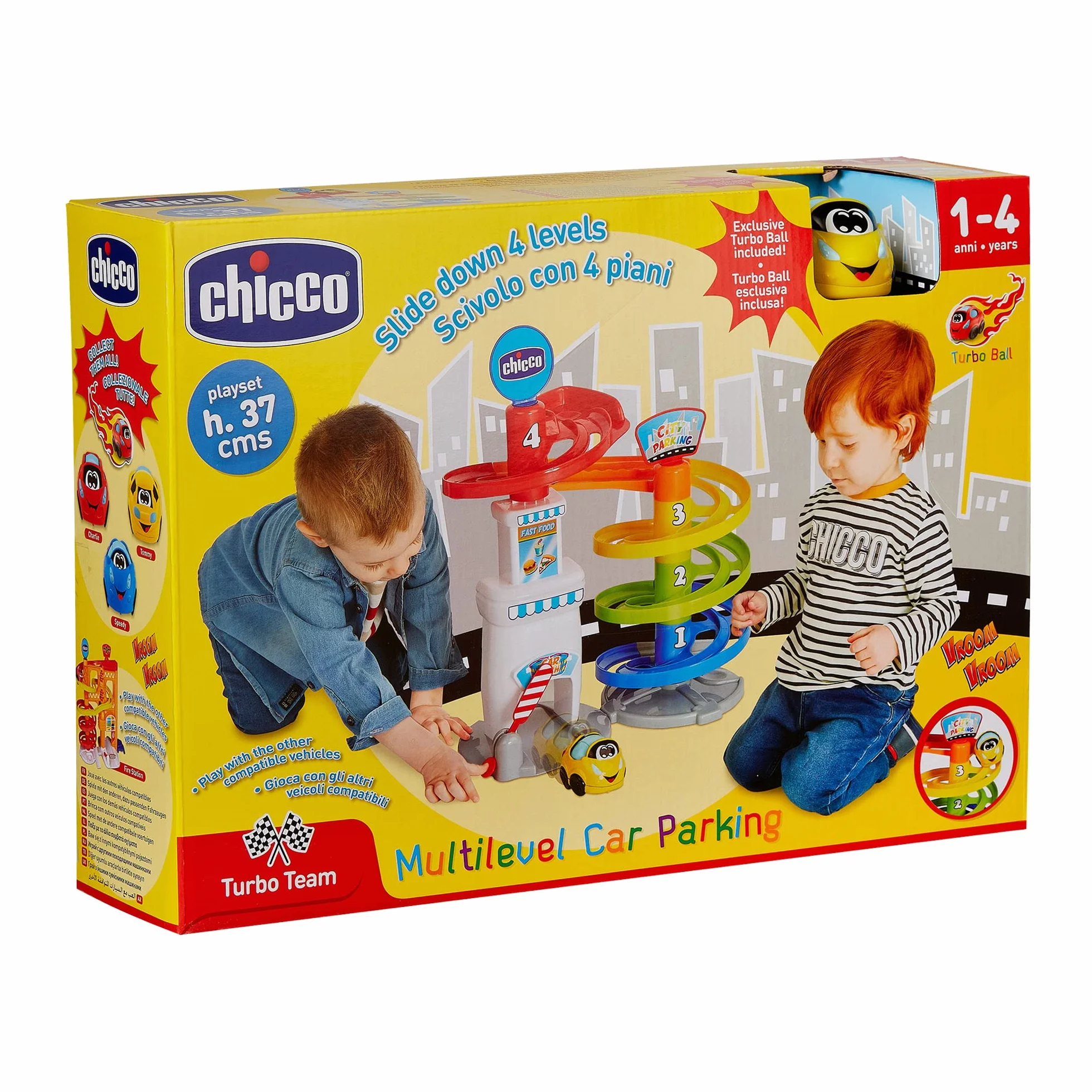 Chicco- Parcheggio Turbo Touch Veicoli, Multicolore, 37 cm, 00010001000000