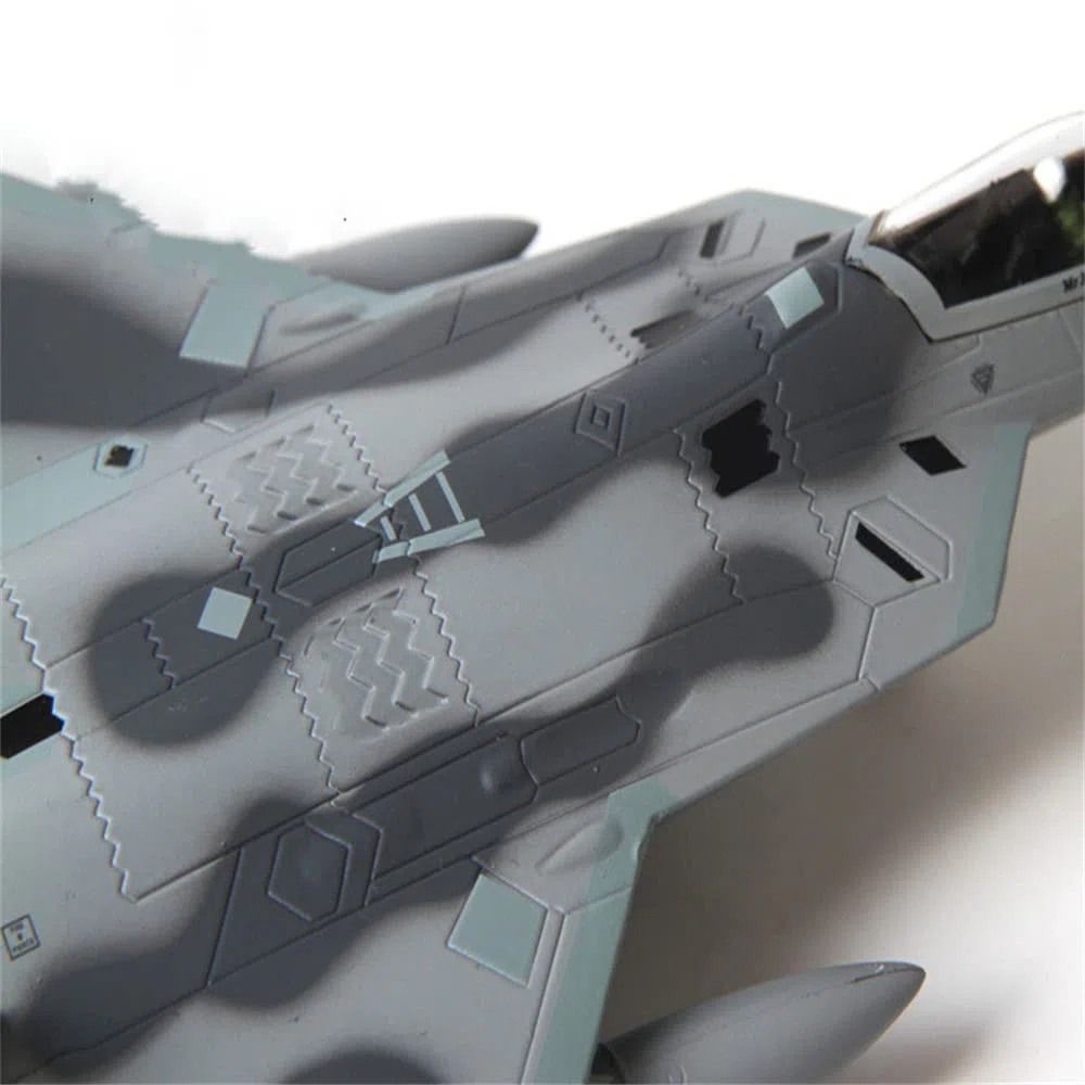 ZEZEFUFU 1/100 Scala F-22 Raptor Fighter Modello Aereo Militare Aereo per Aviazione Collezionismo con Espositore