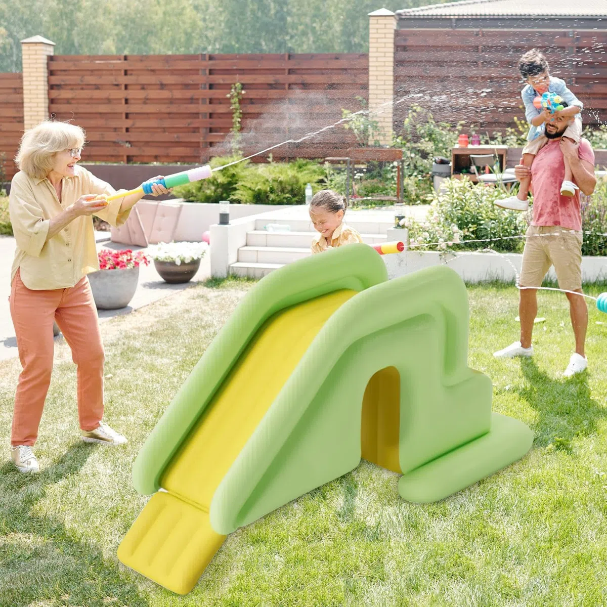 Scivolo gonfiabile per acqua adatto per piscine fuori terra - acquatico all'aperto Scivoli anti-ribaltamento, accessori per piscine gonfiabili, sepolti o fuori terra per