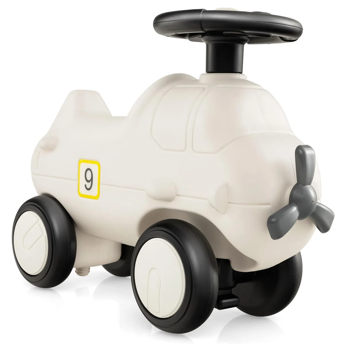 COSTWAY Macchinina Cavalcabile a Spinta per Bambini, Macchina Giocattolo a Forma di Aereo, Veicolo da Guidare con Piedi e Sterzo Flessibile e 4 Ruote, Ideale per Bambini 18-72 Mesi
