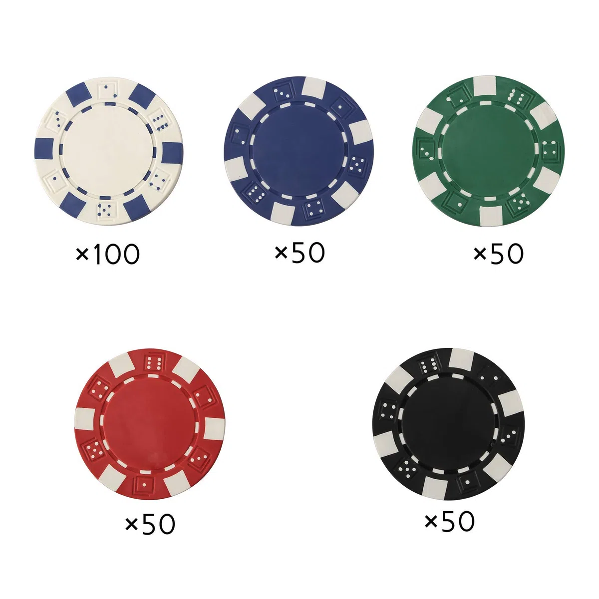 display4top Super set da poker - 300 chip laser da 12 grammi con centro in metallo, 2 mazzi di carte, mazziere, piccoli ciechi, Grandi pulsanti ciechi e 5 dadi