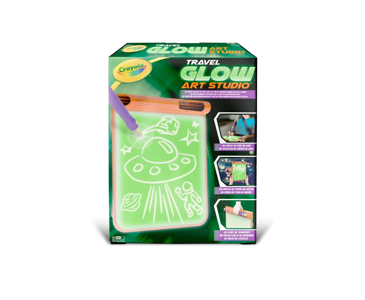 Crayola - Travel Glow Art Studio, Lavagna Luminosa, Gioco e Regalo per bambini, da 6 anni