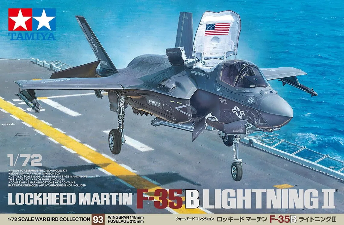 TAMIYA 60793 1:72 F-35B Lightning II – riproduzione fedele all'originale, kit di costruzione in plastica, fai da te, modellini, assemblaggio, non verniciato