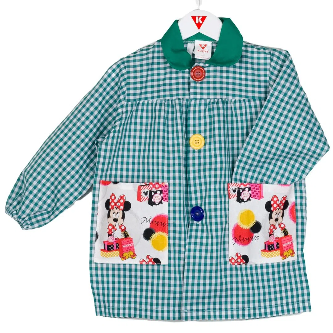 Grembiule Scolastico Minnie a Quadri Disney. per Asilo e lavoretti Manuale.