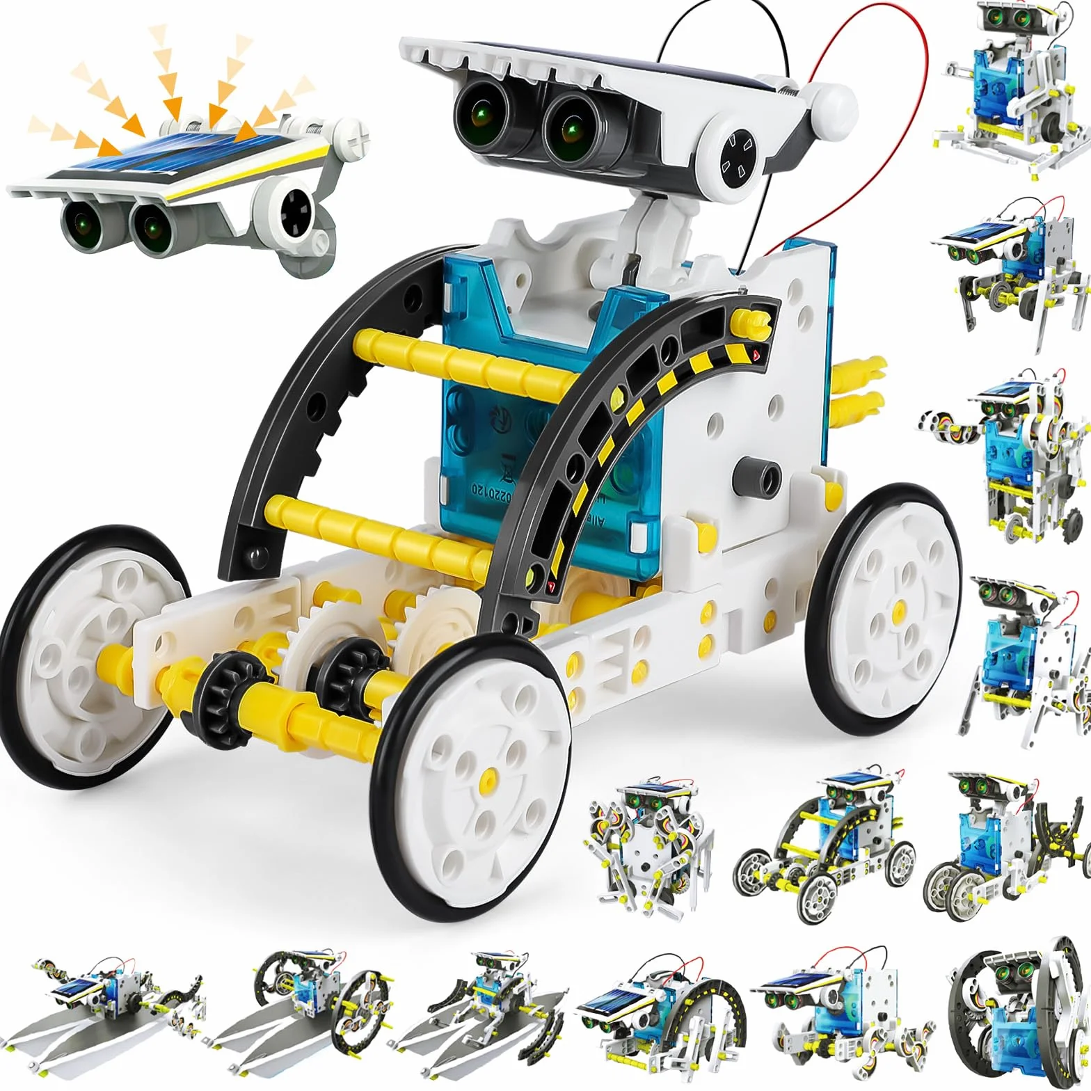 Energia Solare Robot, STEM 13 in 1 Giocattoli Robots Solari Educativi per Ragazzi Ragazze, Kit di Costruzioni Scientifiche Regalo Compleanno Natale per Bambini 8 9 10 11 12 13 14 Anni