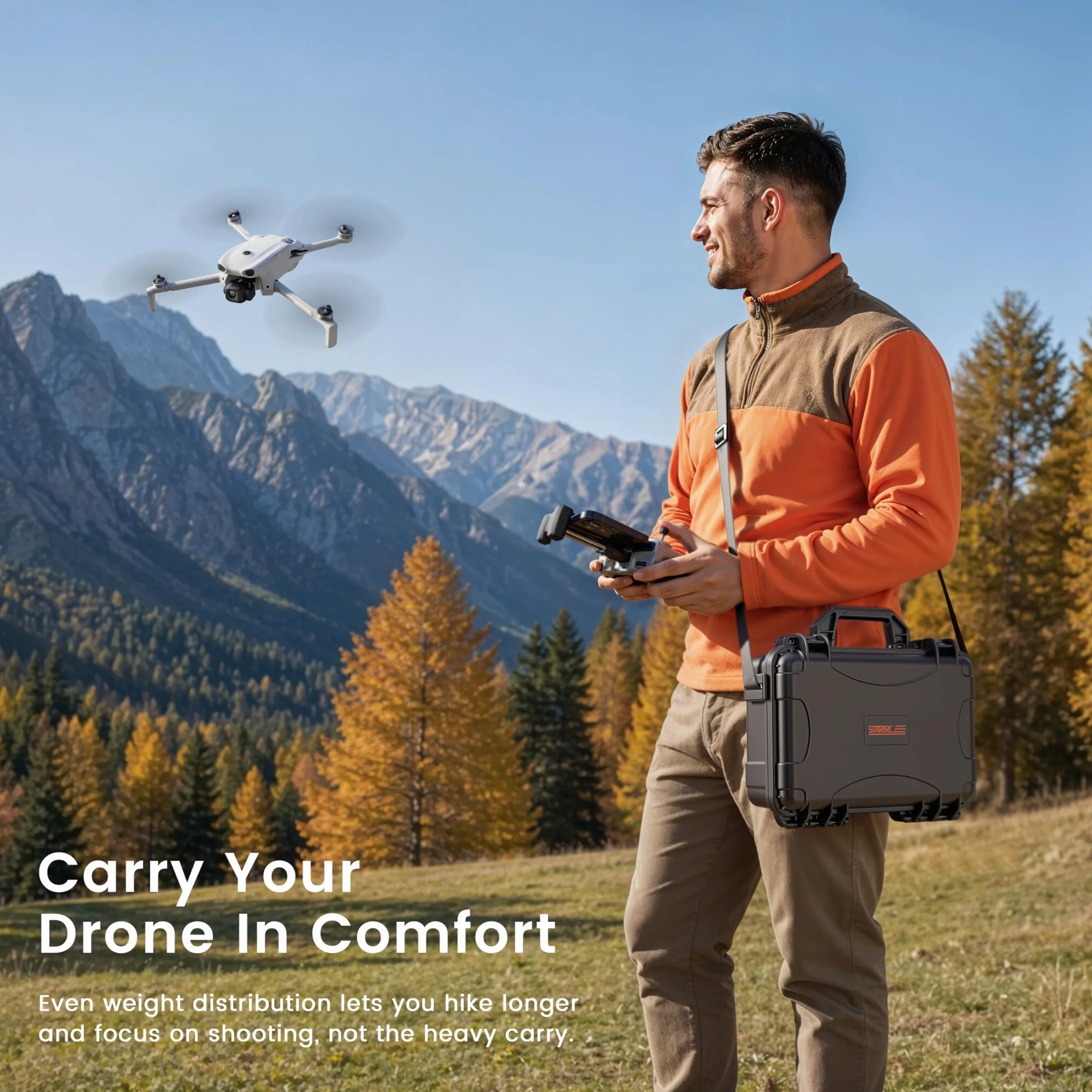 STARTRC Lito X1/1 Custodia, Borsa rigida da trasporto impermeabile per DJI Lito X1/1 Fly More Combo accessori per DJI Manetta RC N3/N2, 7 batterie e hub di ricarica 【NON per RC 2】