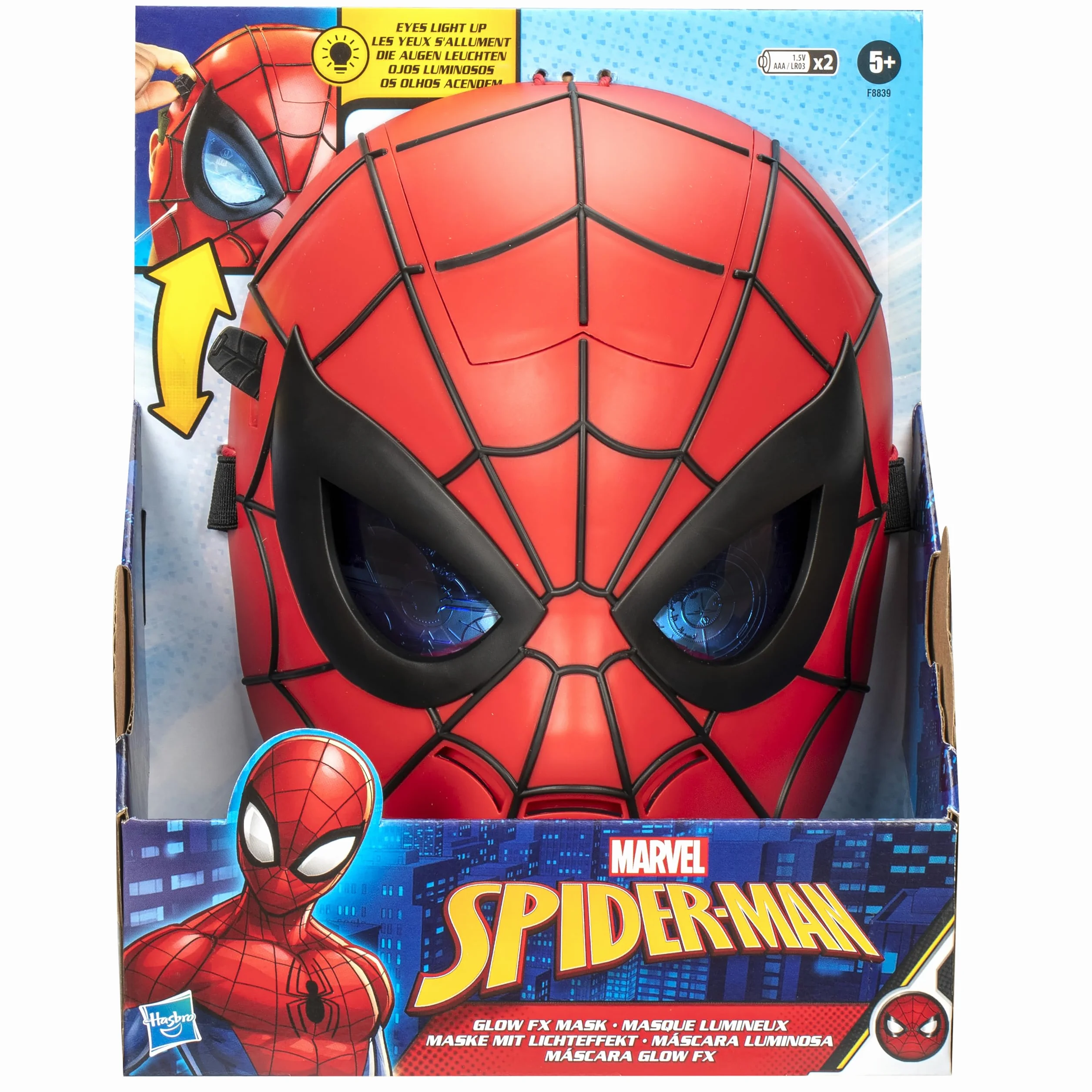 Hasbro Marvel Spider-Man, Maschera Luminosa, Giocattolo per il Gioco di Ruolo, Idea Regalo per Bambini e Bambine dai 5 Anni in su