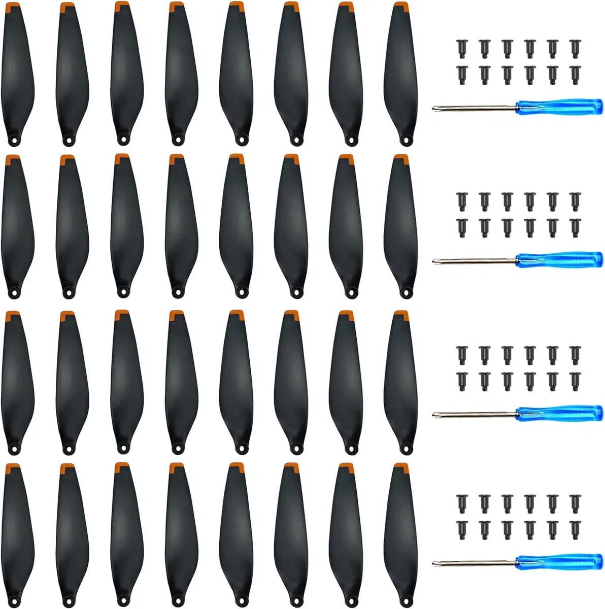 Eliche per DJI Lito 1/X 1/Mini 3 Pale di ricambio per eliche Ali a basso rumore per DJI Lito/Mini 3 droni accessori Viti e cacciaviti esclusivi arancia 32 pezzi