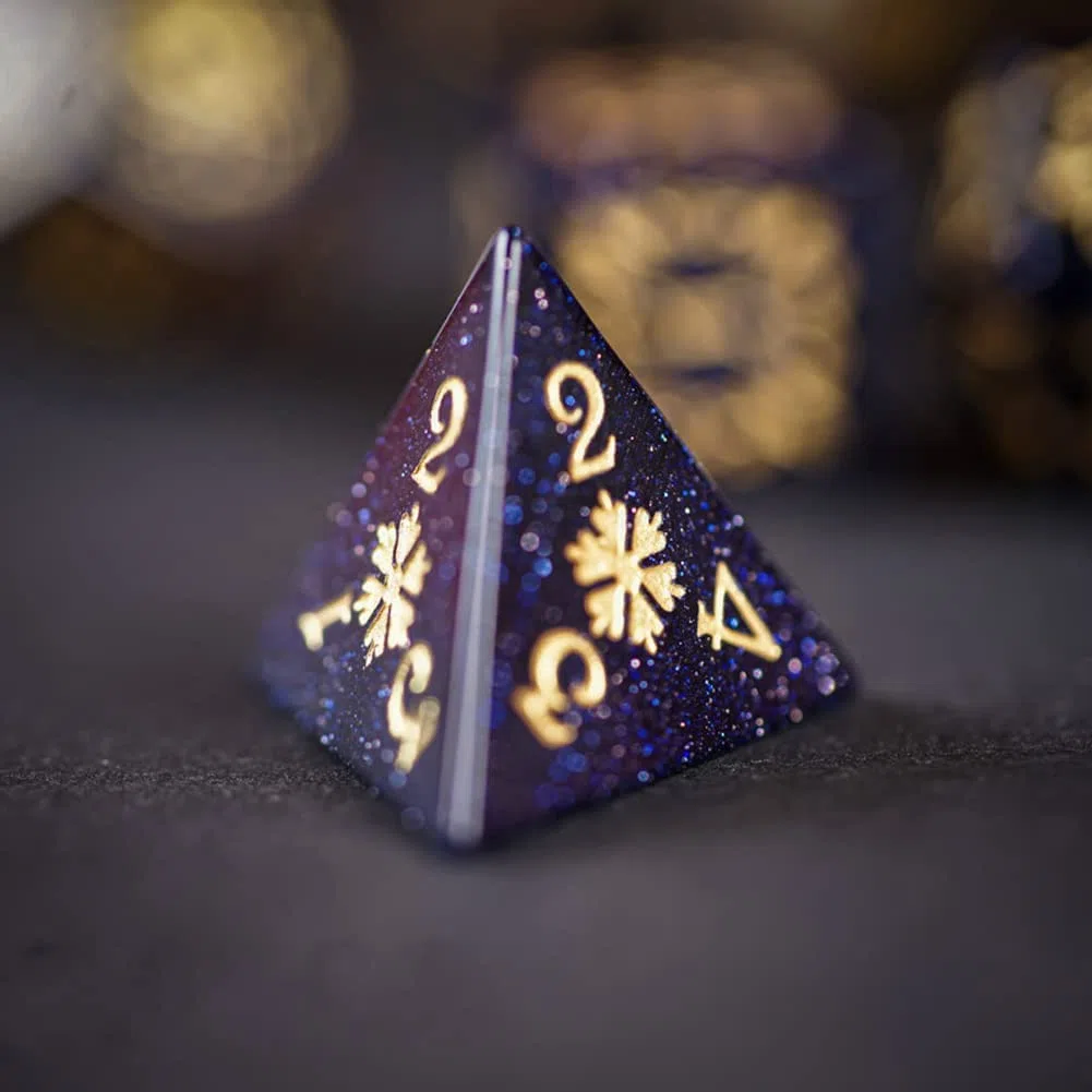 Wttfc Dados de juego de rol, 7 juegos de dados poliédricos con Bolsa de Cuero | Blue Sandstone DND Dice establece mazmorras y dragones para juegos de Mesa Rpg MTG