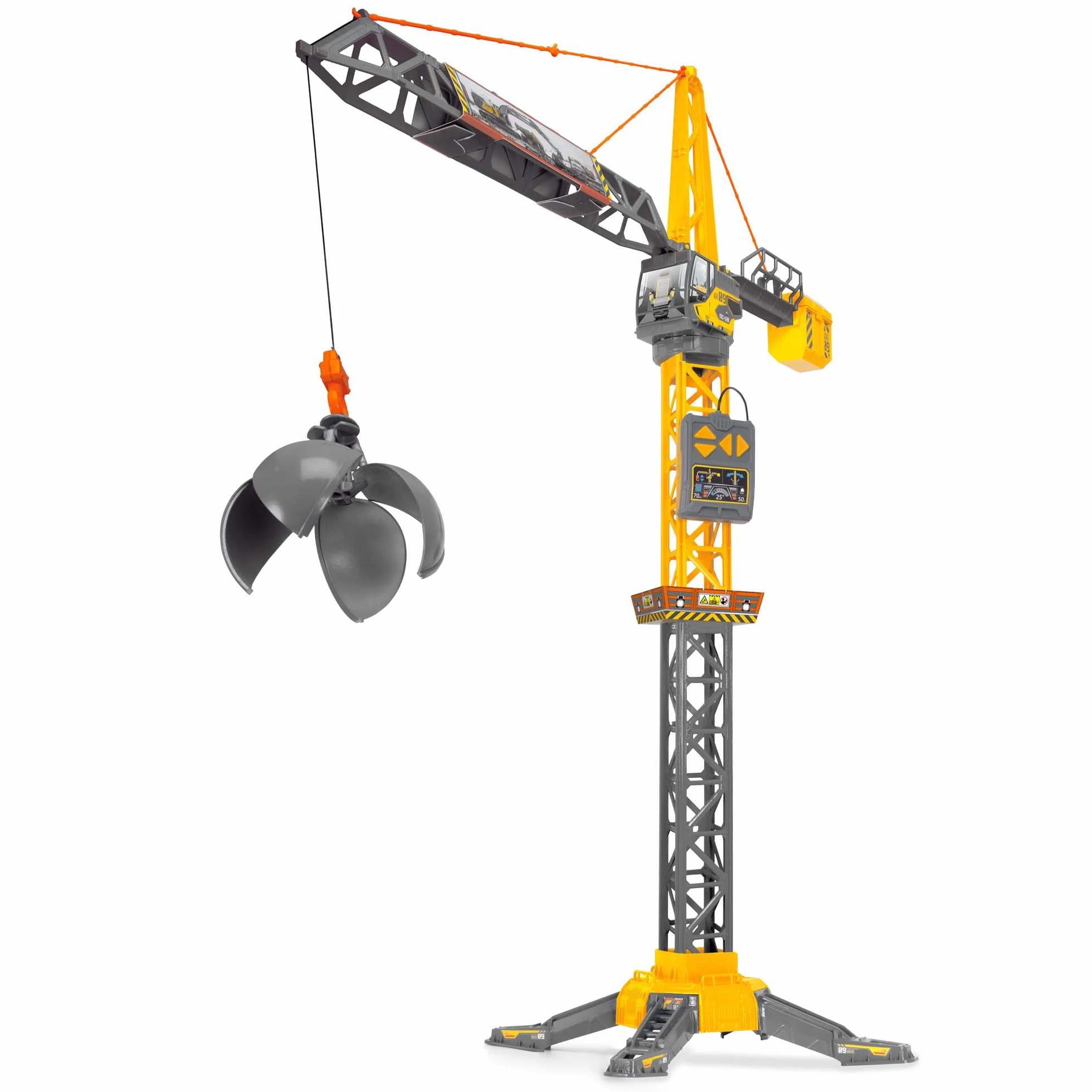 Dickie Toys – Gru da Cantiere per Bambini 3+ con Rotazione a 360°, Palla da Demolizione, Pinza, 203729022