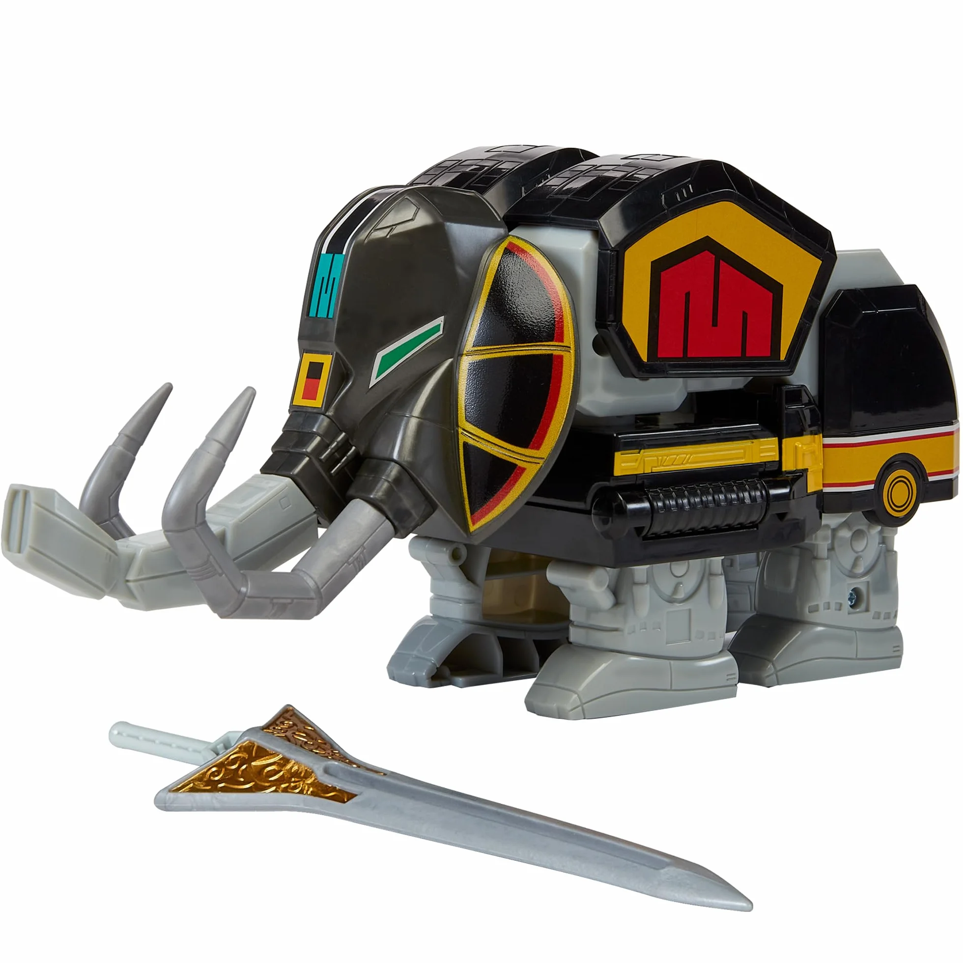Power Rangers - Collezione Megazord, Zords articolato combinabile, statuetta, 20 cm, modello Mastodon Dinozord, per bambini dai 4 anni, PWG002