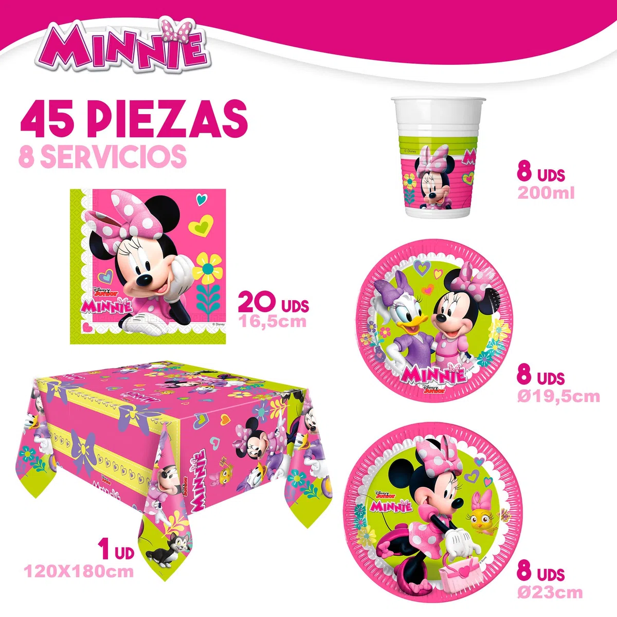 Set Articoli per feste Minnie Mouse 66 Pezzi