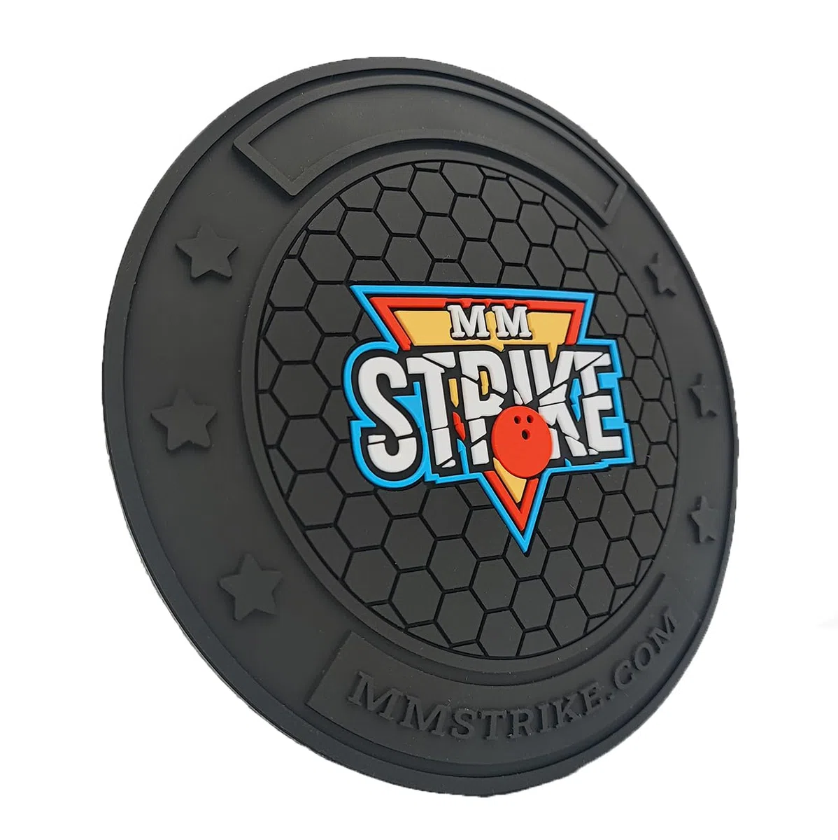 MMSTRIKE 2 cuscinetti da bowling in pelle Shammy + Nero GripFlex Gomma Base Disco Gancio e Sistema Loop. Rimozione olio e levigatura superficiale. Ammies da bowling sostituibili