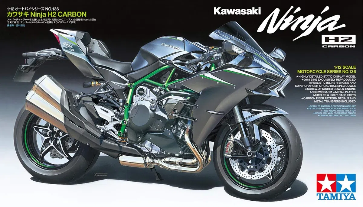 Tamiya 300014136 Kawasaki Scala 1:12 Modello Plastica Kit di Montaggio