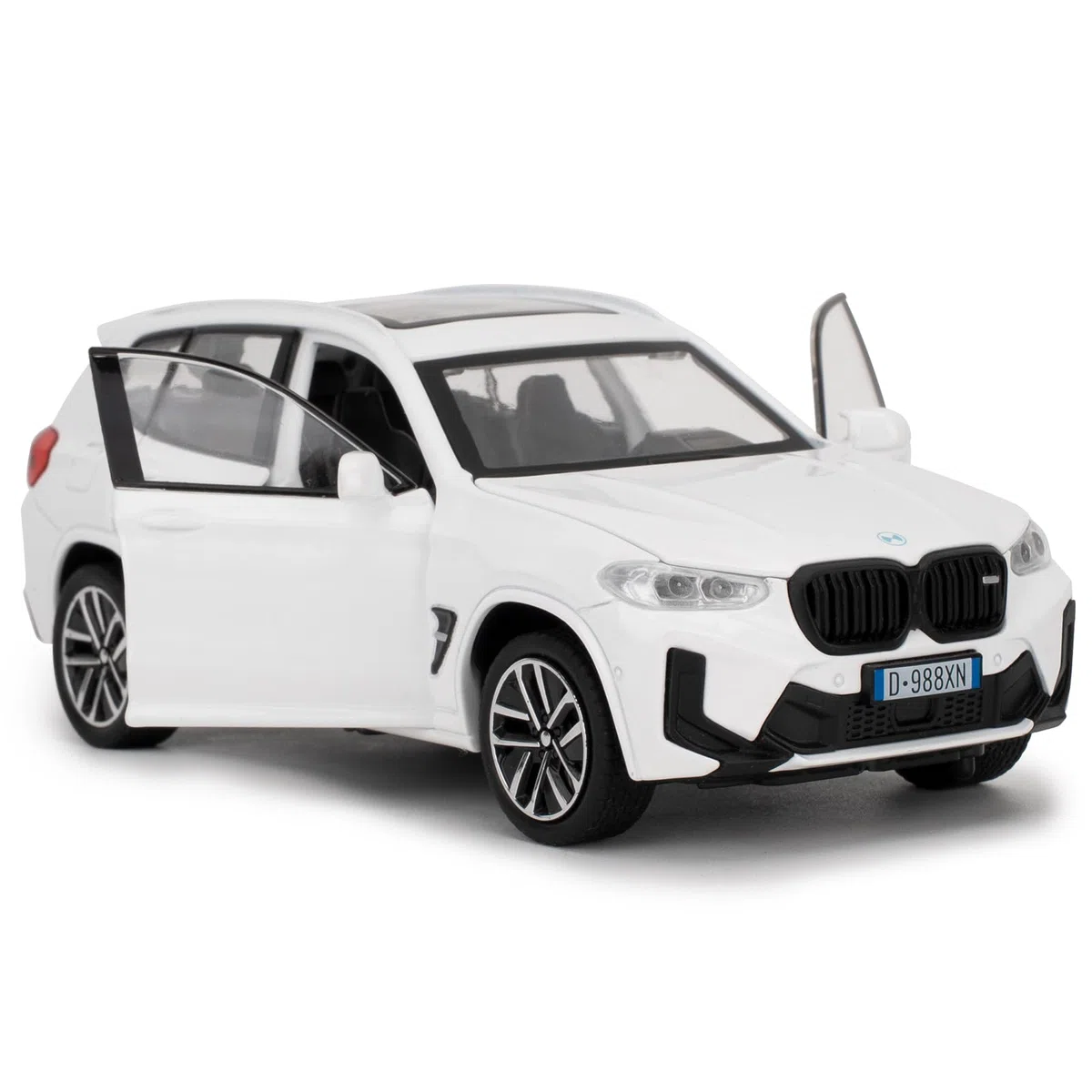 Auto giocattolo compatibile con 1:32 X3M modellino auto, Pull Back Diecast Collectible Car con suoni e luci per bambini, ragazzi, ragazze e adulti, regalo bianco