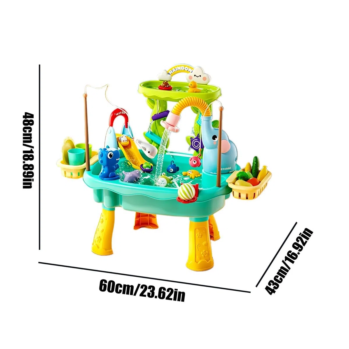 Tavolo d'acqua per bambini, giocattolo con pompa elettrica, giocattolo acquatico estivo, per bambini prescolari, cortile, giardino, spiaggia, campeggio, asilo, bagno, sala giochi, vacanze
