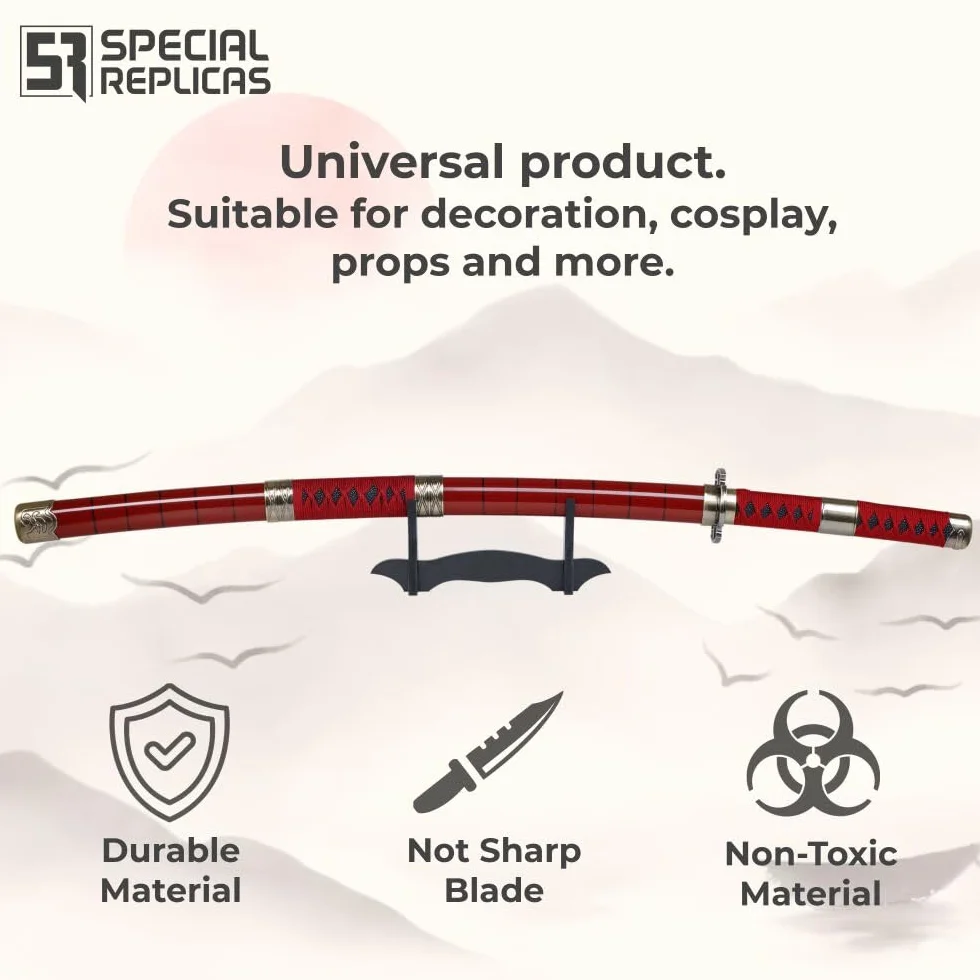 Spada Cosplay Katana di bambù Anime, Spada di Un Pezzo Ispirata a Katana Roronoa Zoro 105 cm 41 Pollici Una varietà di Stili tra Cui Scegliere