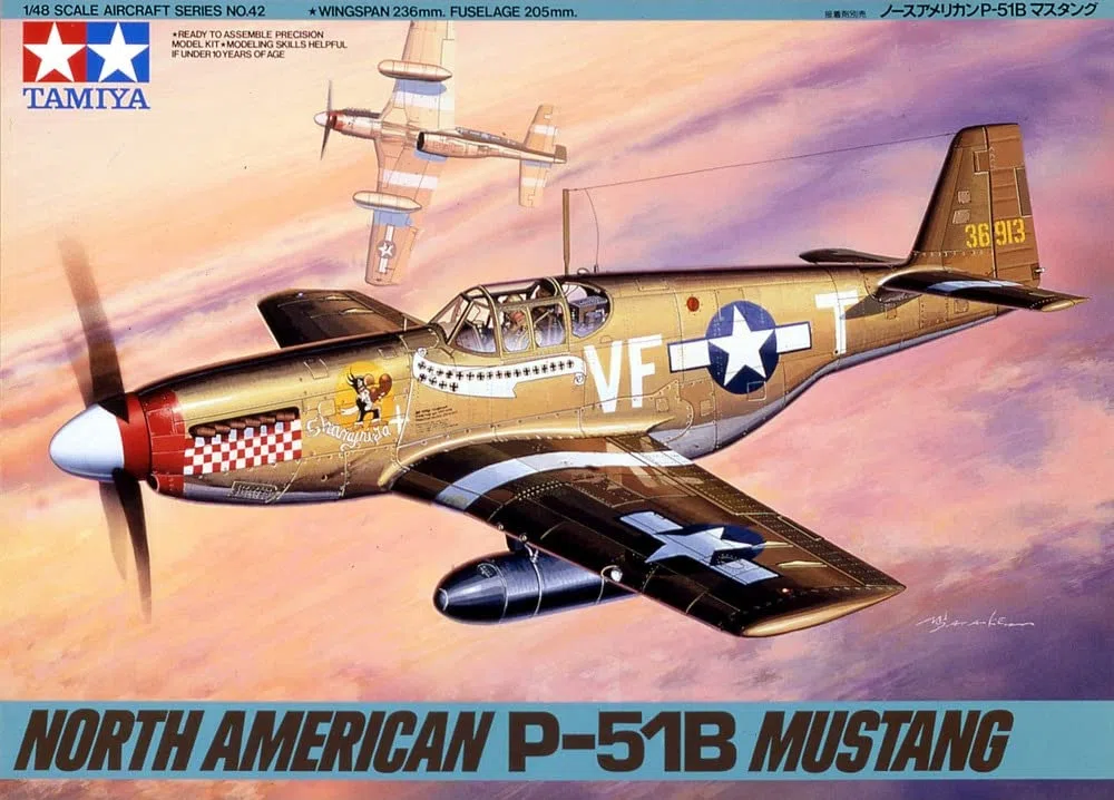 Tamiya 300061042 – 1:48 WWII US Nord America P-51B Mustang Modello Aeroplano
