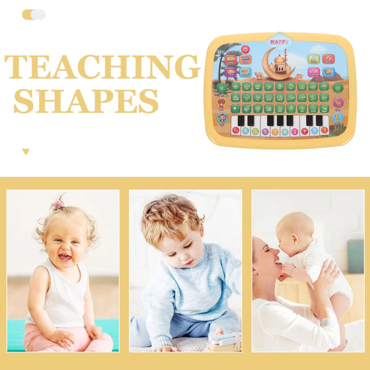 ibasenice Macchina di apprendimento Arabo interattiva per Bambini – Giocattolo educativo precoce con Musica Alfabeto e Suono per Bambini in età prescolare – Pad educativo per Lo Sviluppo del