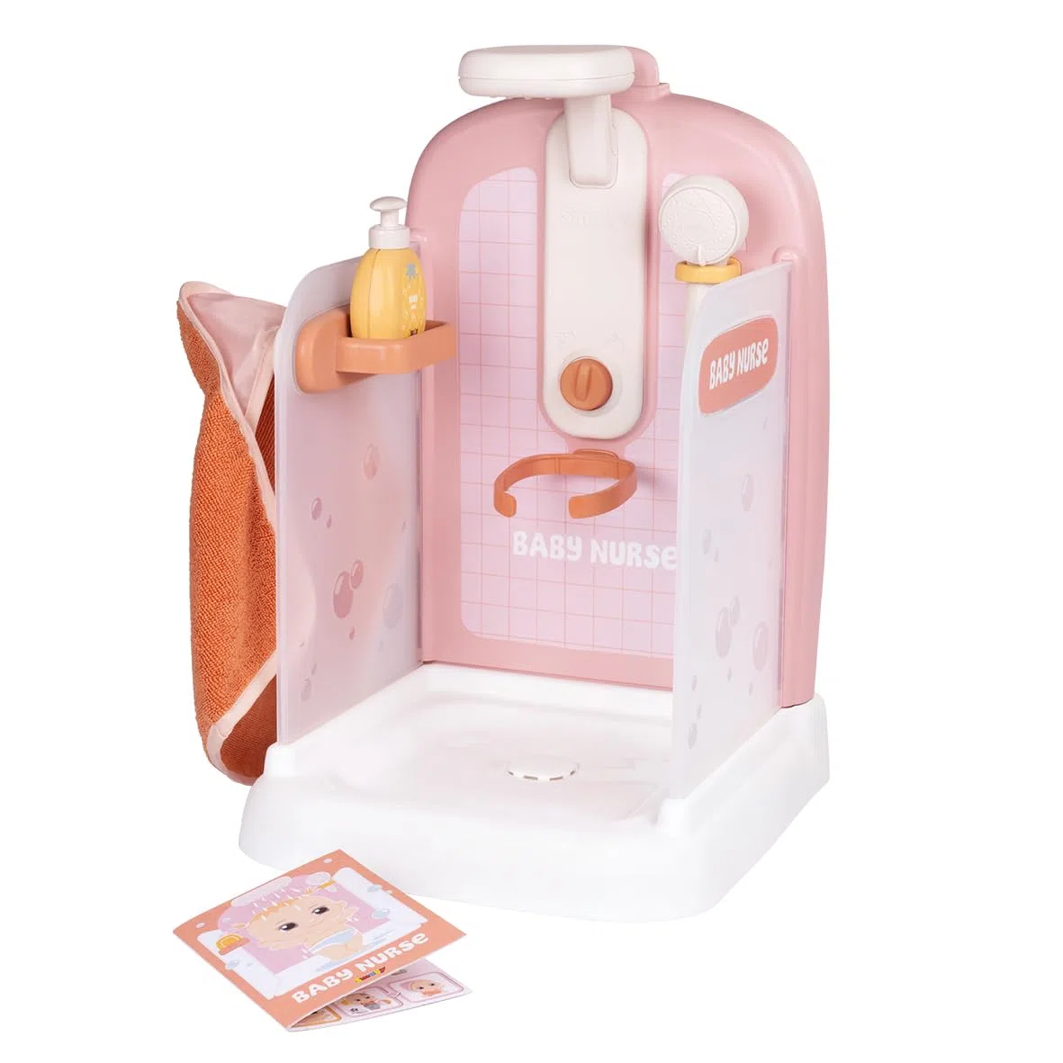 Smoby - Baby Nurse - Doccia - per Bambole Fino a 40 cm - Soffione Doccia Funzionale - Numerosi Accessori - Materiale Riciclato - dai 3 Anni