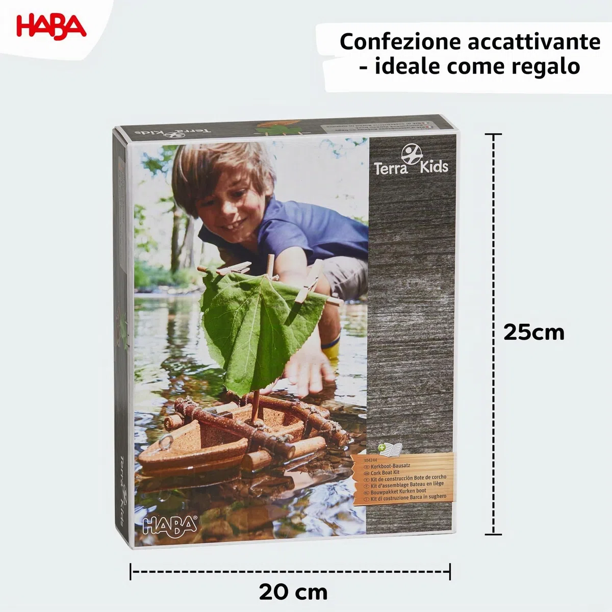HABA 304244 Terra Kids Assembly kit Cork Boat- Optimum floating properties – in shallow water, in the sea or in the bathtub, made of environmentally friendly material