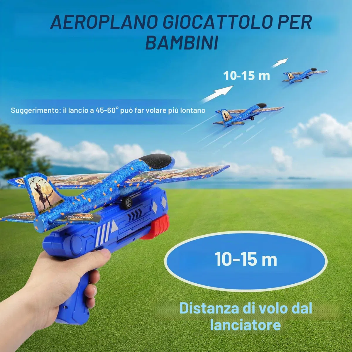 Joozmui Giocattoli Bambino 3 4 5 6 7 8 anni, Aereo Giocattolo Giochi Bambino 3-9 anni Regalo Bambino 3-10 anni Giochi da Esterno per Bambini Giochi Bambini 3-11 anni (3 Aereo Dino)