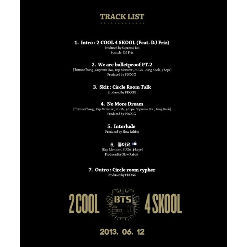 B.T.S - 1ST SINGLE ALBUM [2 COOL 4 SKOOL]